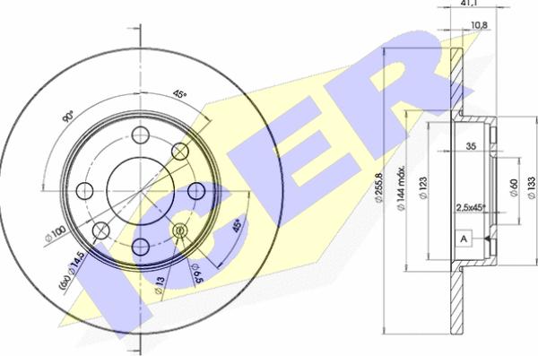 Icer 78BD9058-2 - Гальмівний диск autocars.com.ua