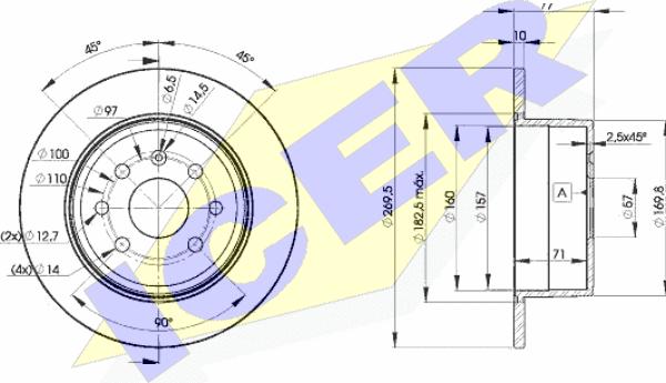 Icer 78BD9102-1 - Гальмівний диск autocars.com.ua