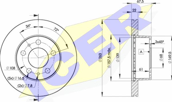 Icer 78BD9131-2 - Тормозной диск avtokuzovplus.com.ua