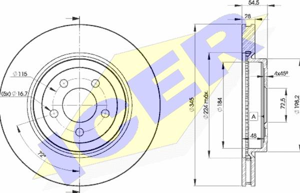 Icer 78BD9197-2 - Тормозной диск avtokuzovplus.com.ua