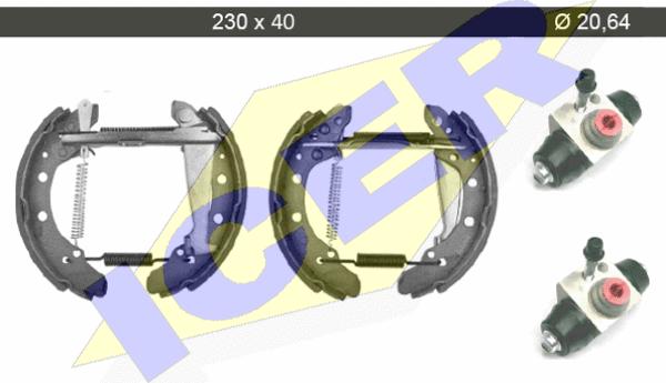 Icer 79KT0004 C - Комплект гальм, барабанний механізм autocars.com.ua