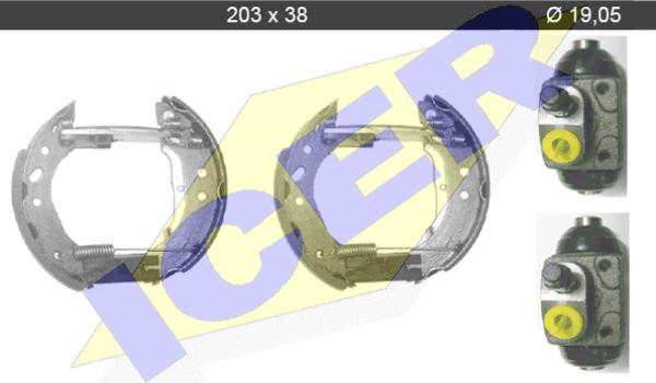 Icer 79KT0032 C - Комплект гальм, барабанний механізм autocars.com.ua