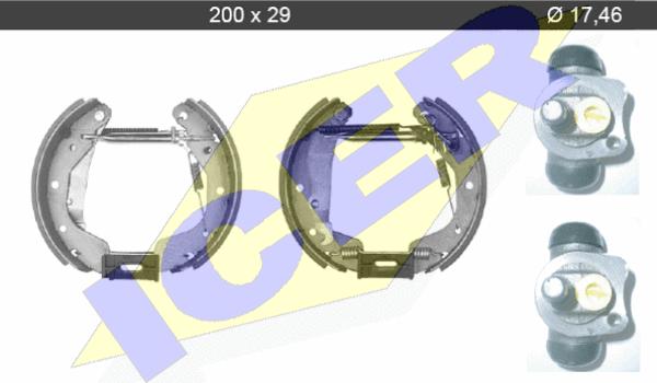 Icer 79KT0038 C - Комплект тормозных колодок, барабанные autodnr.net