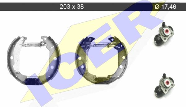 Icer 79KT0050 C - Комплект гальм, барабанний механізм autocars.com.ua