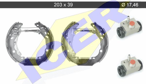 Icer 79KT0054 C - Комплект гальм, барабанний механізм autocars.com.ua