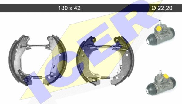 Icer 79KT0065 C - Комплект гальм, барабанний механізм autocars.com.ua