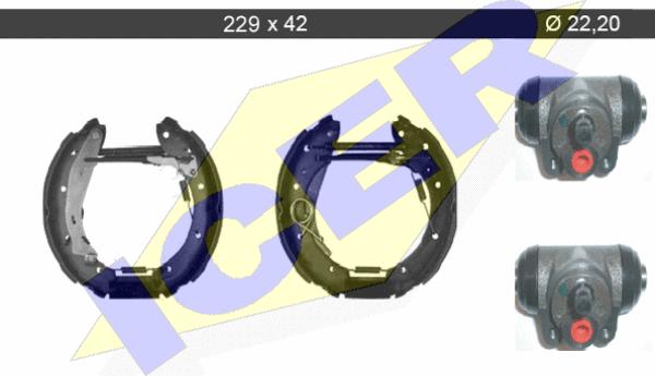Icer 79KT0071 C - Комплект гальм, барабанний механізм autocars.com.ua