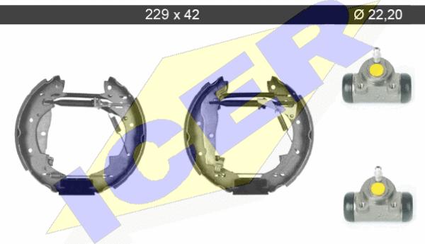 Icer 79KT0075 C - Комплект гальм, барабанний механізм autocars.com.ua