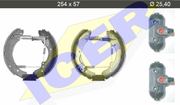 Icer 79KT0081 C - Комплект гальм, барабанний механізм autocars.com.ua