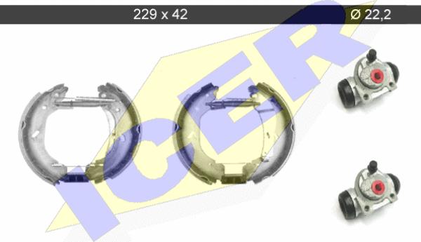 Icer 79KT0086 C - Комплект гальм, барабанний механізм autocars.com.ua