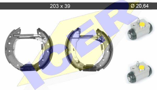 Icer 79KT0087 C - Комплект гальм, барабанний механізм autocars.com.ua