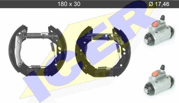 Icer 79KT0097 C - Комплект тормозных колодок, барабанные avtokuzovplus.com.ua