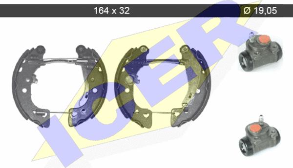 Icer 79KT0100 C - Комплект тормозных колодок, барабанные autodnr.net