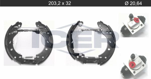 Icer 79KT0113 C - Комплект тормозных колодок, барабанные autodnr.net