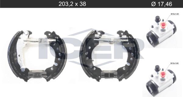 Icer 79KT0134 C - Комплект тормозных колодок, барабанные autodnr.net