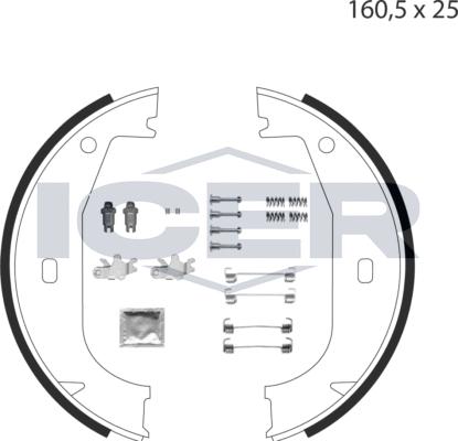 Icer 79PB4000 C - Комплект гальм, ручник, парковка autocars.com.ua