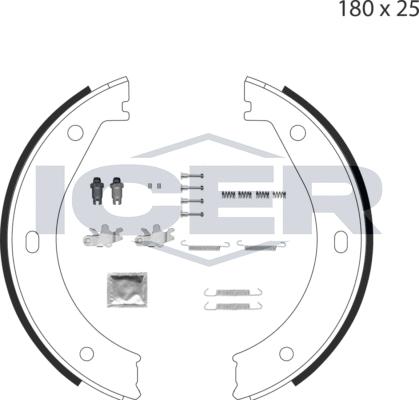 Icer 79PB4002 C - Комплект тормозов, ручник, парковка autodnr.net