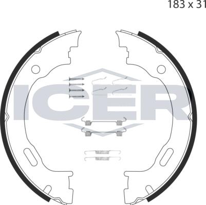 Icer 79PB4006 C - Комплект гальм, ручник, парковка autocars.com.ua