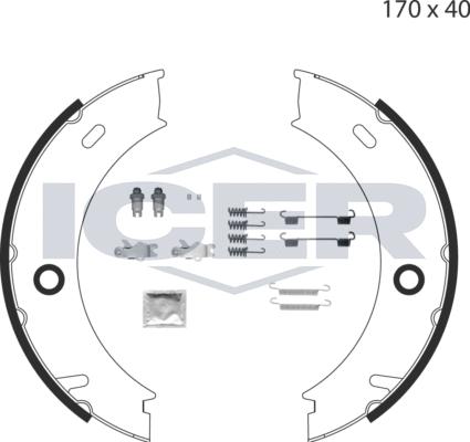 Icer 79PB4008 C - Комплект гальм, ручник, парковка autocars.com.ua