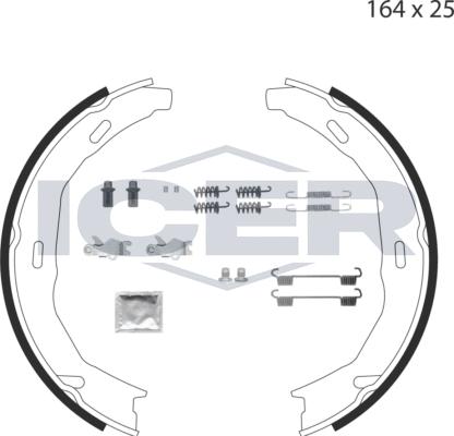 Icer 79PB4014 C - Комплект гальм, ручник, парковка autocars.com.ua