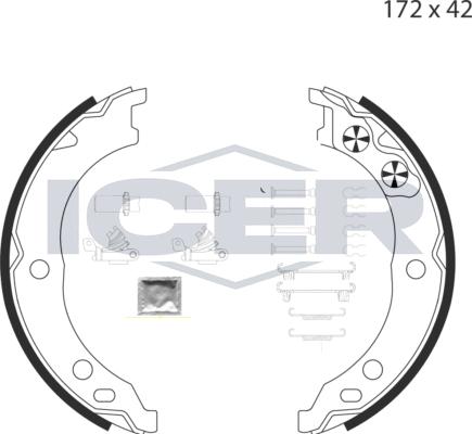 Icer 79PB4019 C - Комплект тормозов, ручник, парковка avtokuzovplus.com.ua