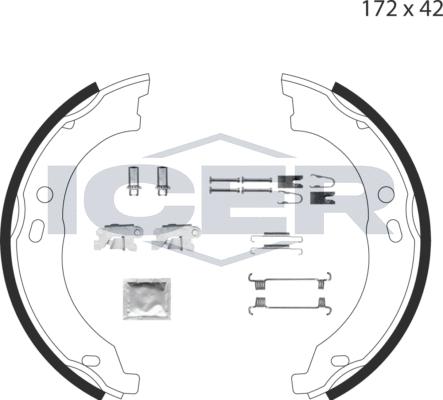 Icer 79PB4020 C - Комплект гальм, ручник, парковка autocars.com.ua