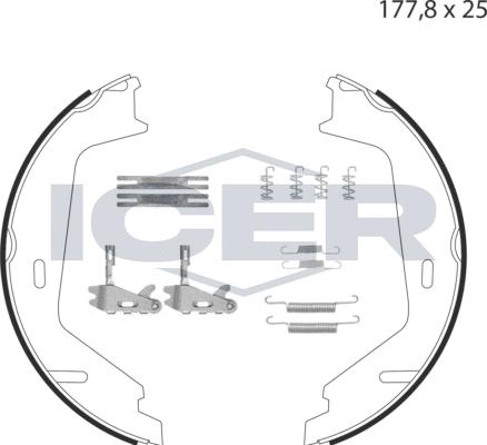 Icer 79PB4024 C - Комплект гальм, ручник, парковка autocars.com.ua