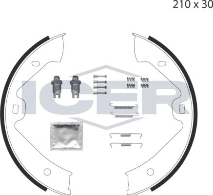 Icer 79PB4029 C - Комплект тормозов, ручник, парковка avtokuzovplus.com.ua