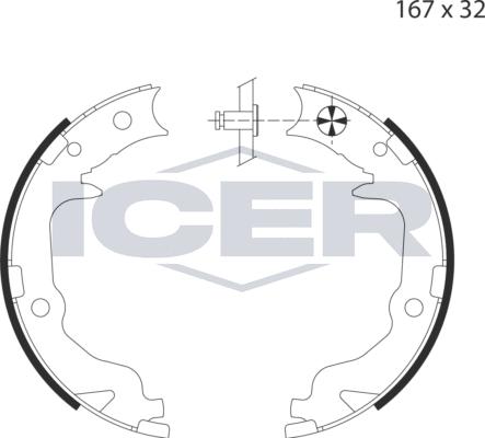Icer 79PB4033 C - Комплект гальм, ручник, парковка autocars.com.ua