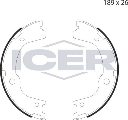 Icer 79PB4049 C - Комплект гальм, ручник, парковка autocars.com.ua