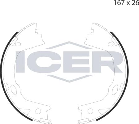 Icer 79PB4055 C - Комплект гальм, ручник, парковка autocars.com.ua