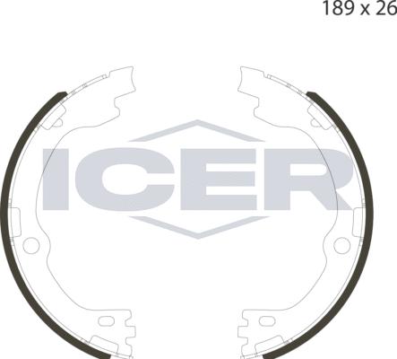 Icer 79PB4058 C - Комплект гальм, ручник, парковка autocars.com.ua