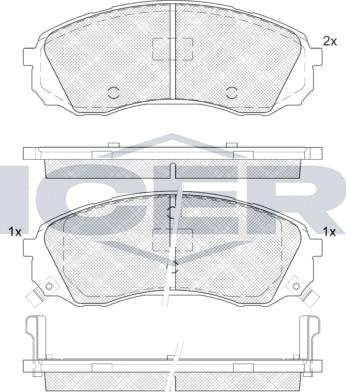 Icer LM1911 - Тормозные колодки, дисковые, комплект avtokuzovplus.com.ua