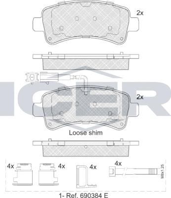 Icer LM2240 - Гальмівні колодки, дискові гальма autocars.com.ua