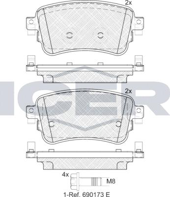 Icer LM2294 - Тормозные колодки, дисковые, комплект avtokuzovplus.com.ua