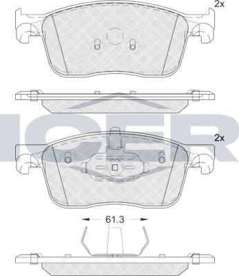 Icer LM2297 - Тормозные колодки, дисковые, комплект avtokuzovplus.com.ua