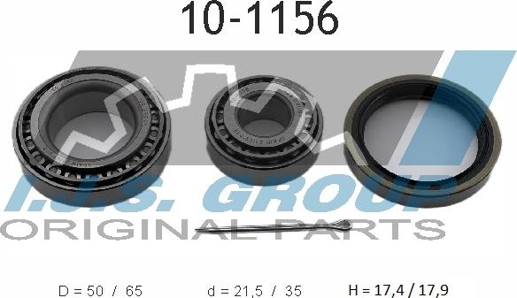IJS GROUP 10-1156 - Комплект підшипника маточини колеса autocars.com.ua