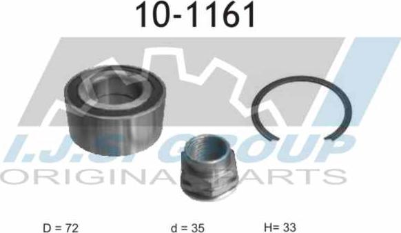 IJS GROUP 10-1161 - Комплект підшипника маточини колеса autocars.com.ua