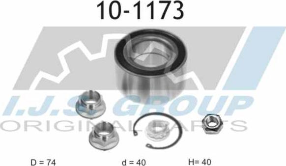 IJS GROUP 10-1173 - Комплект підшипника маточини колеса autocars.com.ua