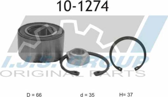 IJS GROUP 10-1274 - Комплект підшипника маточини колеса autocars.com.ua