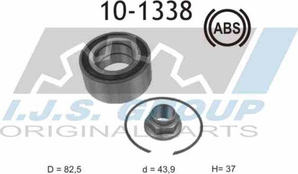 IJS GROUP 10-1338 - Комплект підшипника маточини колеса autocars.com.ua