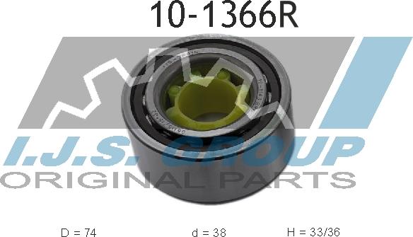 IJS GROUP 10-1366R - Підшипник ступиці колеса autocars.com.ua