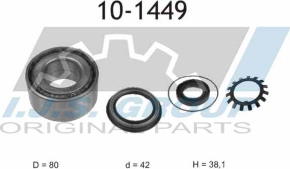 IJS GROUP 10-1449 - Комплект підшипника маточини колеса autocars.com.ua