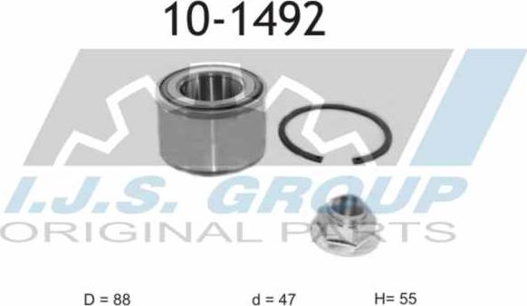 IJS GROUP 10-1492 - Комплект подшипника ступицы колеса autodnr.net