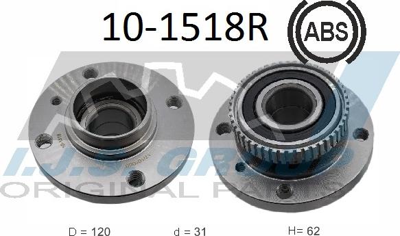 IJS GROUP 10-1518R - Подшипник ступицы колеса autodnr.net