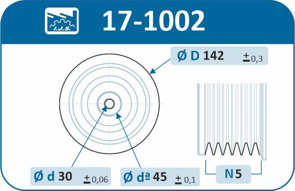 IJS GROUP 17-1002 - Ремінний шків, колінчастий вал autocars.com.ua