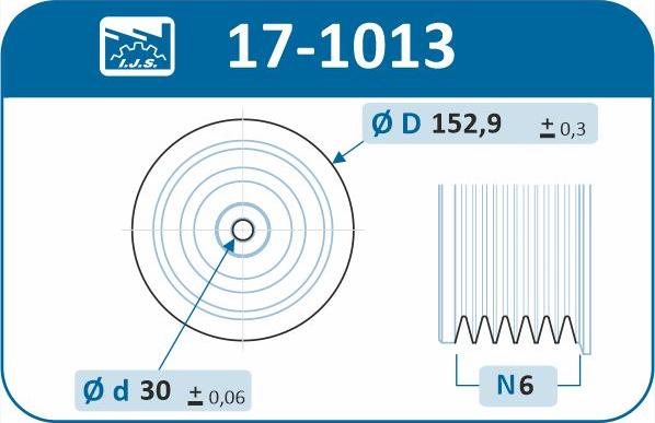 IJS GROUP 17-1013 - Ремінний шків, колінчастий вал autocars.com.ua