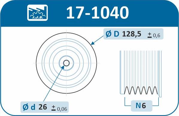 IJS GROUP 17-1040 - Ремінний шків, колінчастий вал autocars.com.ua