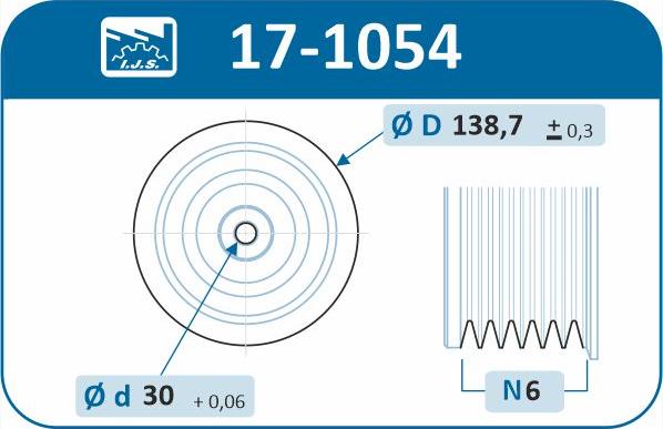 IJS GROUP 17-1054 - Ремінний шків, колінчастий вал autocars.com.ua