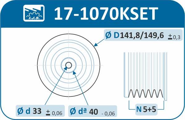 IJS GROUP 17-1070KSET - Ремінний шків, колінчастий вал autocars.com.ua